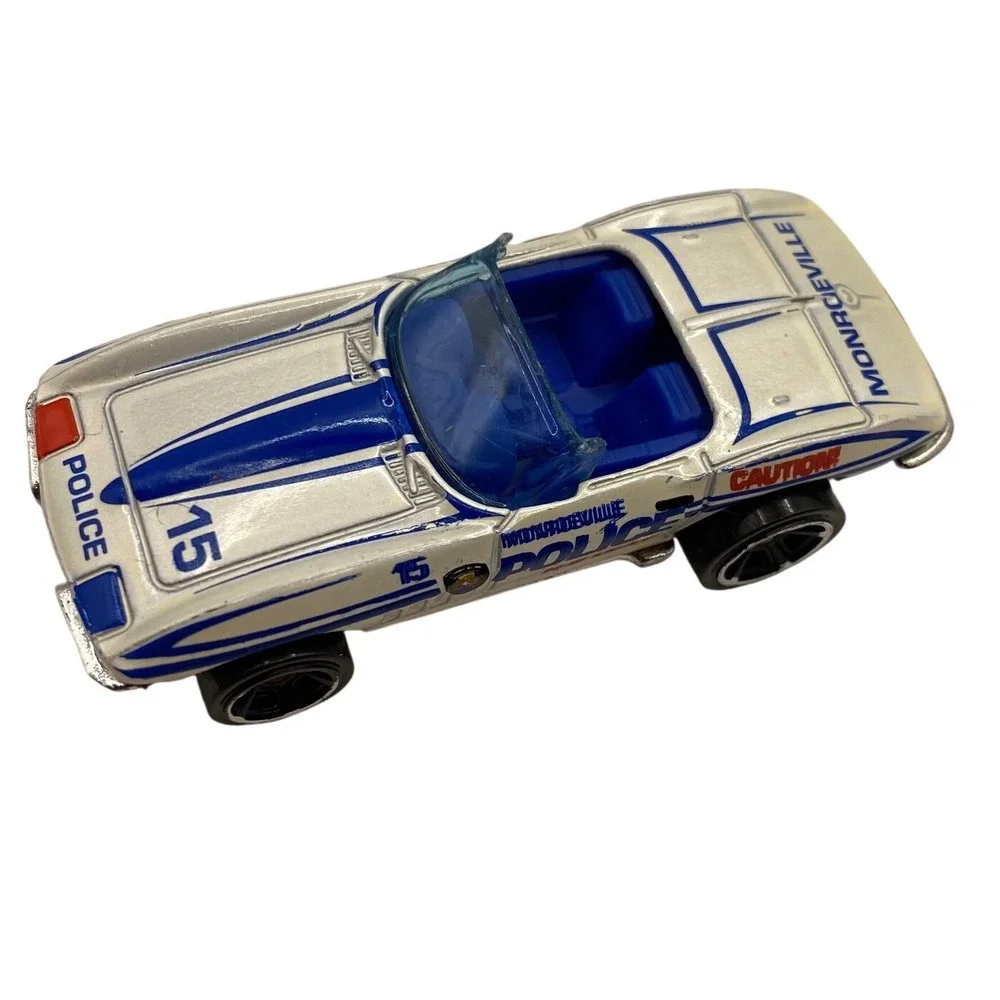 Vintage Hot Wheels 65 Corvette Stingray Monroeville‎ Police K-9 Unit White Blue